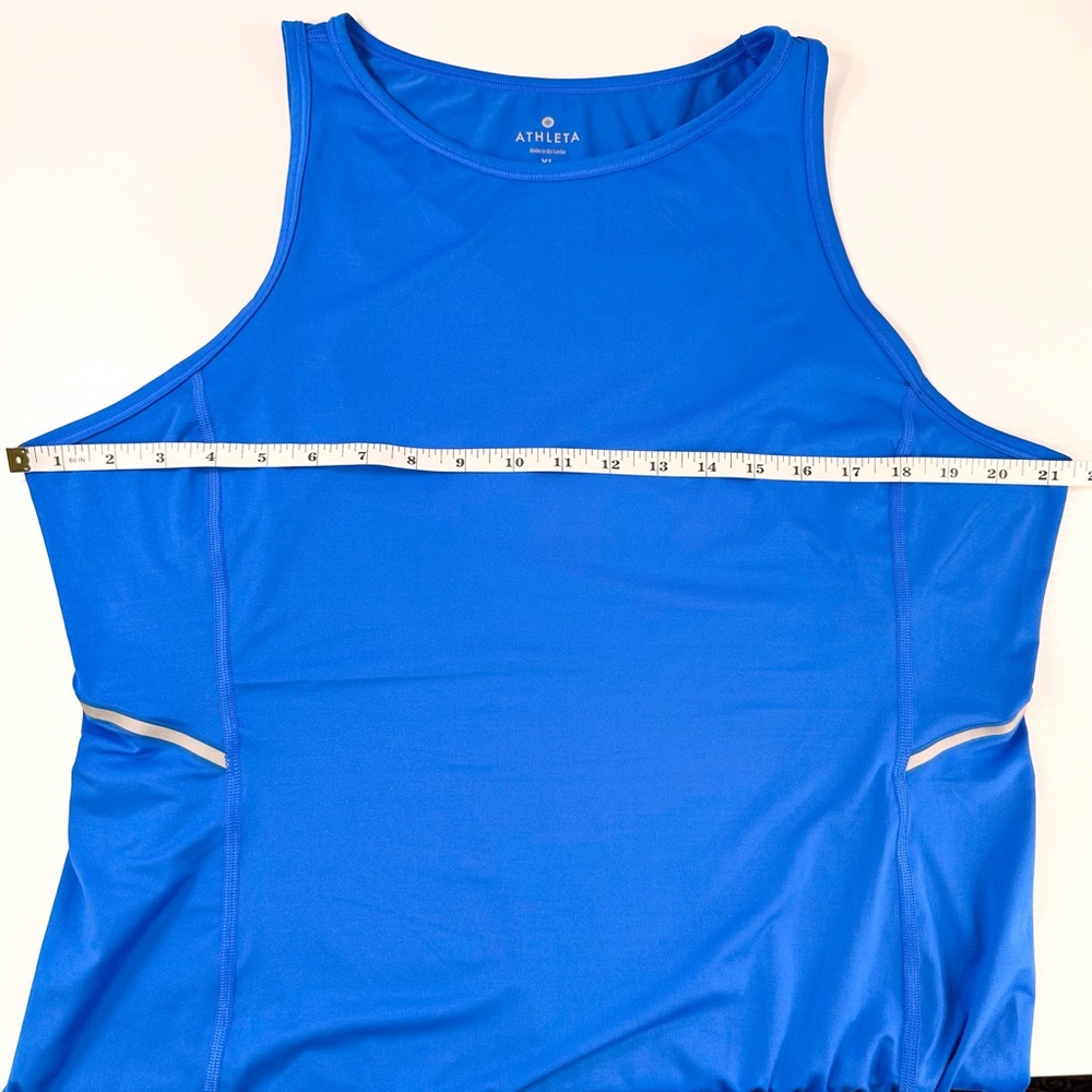 Athleta Luster High Neck Reflective Tank, Macaw Blue, XL - Picture 11 of 14